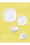 16 Pcs Opal ware Dinner set 4 x Dinner plate 4 x Dessert Plate 4 x Bowl 4 x Cup and Saucer Dishwasher Microwave safe BPA Free - 2