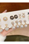 Set of 7 - Faux Pearl Embellished Earrings - 5