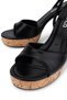 Women's Faux Leather Black Heeled Shoes - 3