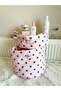 Polka Dot Pink Liquid-Proof Small Organizer Basket Closet Organizer Makeup Bag Fabric Organizer - 5