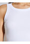 White Solid Basic Ribbed Casual Tank - 4