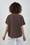 Coffee Self-Patterned Buttoned Front Blouse - 5