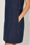 Riva Dark Blue Regular Fit Jean Dress with Buttons on the Front-Dark Blue - 3