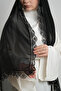 Black Wedding Prayer Hijab Shawl Chiffon Beaded Laced 202131_01 - 3