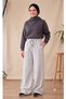 Women's Hijab Sweatpants, Black-Grey Conservative Clothing, Oversized Wide Leg Loose Fit Washable Fabric - 2
