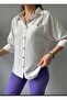 Women's Lilac Striped Shirt White