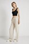 Women's Wide-Leg Tencel Pants with Stone Waistband, Elastic and String Ties - 3