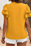 New Season Women's Short Sleeve V-Neck Ruffled Sleeves Summer Blouse - 4