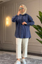 6536- Stylish and Comfortable Women's Hooded Shirt with Ruffle Detail and Soft Woven Fabric - 2