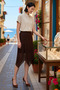 Women's Plus Size Asymmetrical Lace Midi Skirt Flexible Knitted Fabric Handkerchief Cut Comfortable Casual Modern Stylish - 2