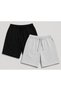 Men's Shorts, Black Shorts, Gray Shorts, 2 Thread Count, Plus Size, Sports Shorts, Oversize, Lace-Up, Casual Shorts - 4