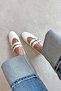 Jamila Women's Belt Detailed Leather Ballerina Beige - 2