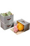 1-Piece Organizer Box Storage. Cotton Fabric Foldable Storage Bin. Storage Basket with Lid. Clothes Container Blanket for Books Toys DVDs Art and Craft Storage Grey 38x25x25cm - 4