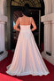Satin Fabric Drawstring Detailed Strap Evening Dress - White - 5