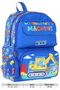 Kids Boy's Dinosaur and Construction Vehicle Printed School Bag - Blue - Yellow - Mechanic - L5369 - 3