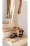 High Platform Wedge Heel Double Ribbon Buckle Detailed Skin Summer Women's Sandals Shoes - 8