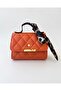 Women's Quilted Mini Shoulder Bag with Scarf - Lockable Hand and Crossbody Bag
