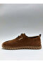 Genuine Leather Nubuck Lace-Up Tan Color Daily Comfortable Sandal Model Flexible Summer Men's Shoes - 3