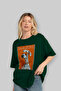 For Dog Lovers 2 Front Dog Print Green Oversize T-Shirt 100% Cotton Unisex Dog Lover Premium Design - 4