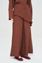 Women's Asymmetrical Waist Detailed Solid Color Wide Leg Pants - 2