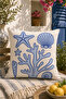 Mediterranean Style Decorative Throw Pillow Cover Set Blue and White Amalfi Sea Themed Set of 4 (Double Sided) - 3