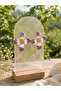 Pinterest Style Purple Floral Patterned Gold Detailed Women's Earrings