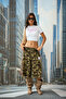 Camouflage Pattern Tracksuit Bermuda Shorts with Side Stripes - 4