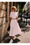 تنورة ميدي بتصميم منقط باللونين الأزرق والأبيض من Polka Chic - 6