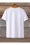 Women's V-Neck White Black Printed Oversized Loose T-Shirt - 3