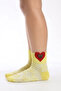 Women's 4-Pack Bamboo Medium Length Socks with Heart and Teddy Bear Pattern - 3