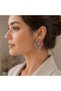 Pastel Colored Acetate Earrings |   Stone Detailed Large Size Women's Earrings - 3