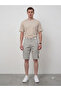 Men's Stone / Black / Khaki Regular Fit Casual Shorts with Cargo Pockets - 2
