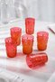 Acrylic Red 6-Piece Short Glass & Water Soft Drink Coffee Cup 400 ml (Not Glass)