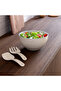 Deep Line Chef Salad Set Large Salad Bowl with Serving Spoon Beige - 4