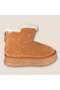 Women's Back Zippered, Furry Inside, Thick Sole Sports Boots Camel