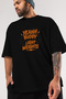 Yeah Buddy Gym Oversize Front Printed Black T-Shirt 100% Cotton Streetwear Premium Comfortable Fit - 3