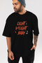 Light Weight Baby Oversize Front Printed Black T-Shirt 100% Cotton Streetwear Premium Comfortable Fit - 7
