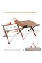 Portable Folding Picnic Table with Carry Bag Folding Camping Table Aluminum Frame and Wooden Table for 4-6 People For BBQ Picnic Camping Travel Beach Patio Garden 23*45 Inches - 2