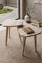 Travertine Mdf Safrun Luxury 3-Piece Zigon Coffee Table Decorative Wooden Leg Side Table - 5