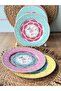 Porcelain Cake Plate Set of 6 19cm Qush Mix - 4