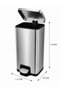 Retro Rectangle Steel Pedal Bin – 30 Litre Heavy-Duty Dustbin with Soft-Close Lid for Home, Office & Commercial Use - 4