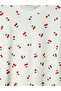 Lcw Comfort White Cherry Printed 100% Cotton Women's T-Shirt - 6