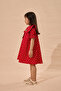 Polka Dot Asymmetrical Apple Embroidered Dress Red - 2