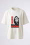 Ghostface_1 Design Back Printed Cotton White Oversize T-Shirt