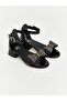 Lcw Steps Black Leather Look Girls' Heeled Shoes