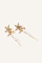 Women's Starfish Yellow Dangle Earrings H7004Axns - 2