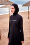 Full Covered Hijab Swimsuit Set Water Repellent Parachute Fabric Black 4 Piece – M2433 - 6