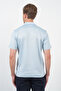 Blue-White Self-Patterned Polo Collar Short Sleeve Pocket Comfort Fit Cotton T-Shirt 1011260152 - 5