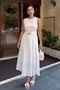 Women's Brode Woven Dress with Belt Detail - 2