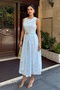 Women's Brode Woven Dress with Belt Detail - 2